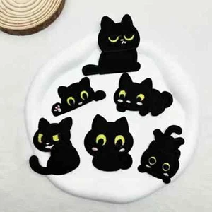 Schwarze Katzen bestickt Bügelbild Patches Stil auswählen - Bild 1 von 11
