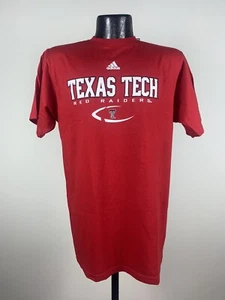 Men's Adidas Texas Tech Red Raiders Cotton The Go-To Tee Shirt Medium NWT - Picture 1 of 4
