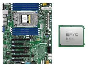 AMD epyc Rome 7D12+H11SSL-I 1.1ghz-3.0ghz 32 core sp3 CPU processor combination - Picture 1 of 1