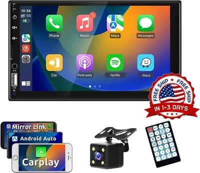 7″ Estereo De Pantalla Para Coche Carro Mp5 Tf Usb Aux Subwoofer Con CáMara Aut - Image 1 of 4