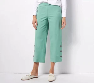 Isaac Mizrahi Live! Regular 24/7 Stretch Pants Soft Spruce 12 New - Picture 1 of 1