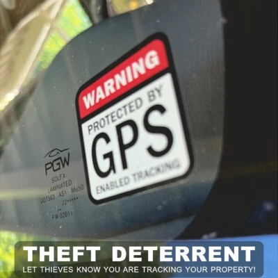 12 PACK GPS Tracking Warning INSIDE MOUNT Theft Deterrent Stickers High Quality - Image 1 of 4
