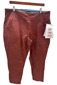 Women with Control Prime Stretch Denim Leggings Pockets Chocolate Plum - Picture 1 of 2
