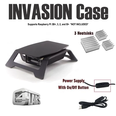 C4Labs INVASION for Raspberry Pi 3B+, Power Cord, Heatsinks, & Fan Included  - Image 1 of 4