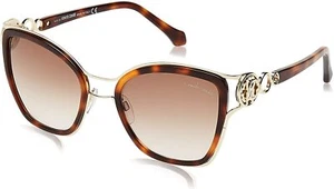 Roberto Cavalli Montaione RC1081 52F Tortoise Gold Cat Eye Sunglasses 54-21-125 - Picture 1 of 1