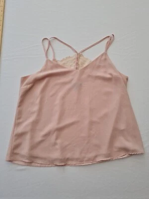 Ladies Blouse New Look Size 16 Sleeveless Lace Back Dusty Pink 194 - Image 1 of 4