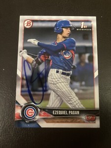 2018 Bowman Draft Ezequiel Pagan Auto Chicago Cubs #BD-106 Signed Paper