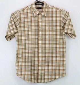 Arrow USA 1851 Men’s Button Up SS Collared Shirt Size Medium Multicolor Plaid - Picture 1 of 4