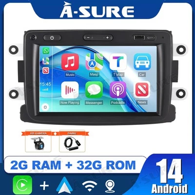 DAB+ Android 14 Autoradio Carplay GPS Navi Kam für Renault Dacia Duster Sandero - Bild 1 von 4