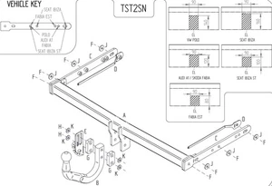 Barra de remolque automotriz Towtrust cuello de cisne para Audi A1 Sportback 2012 a 2018 - Imagen 1 de 8