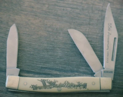 NAVAJA PLEGABLE SCHRADE 55 ANIVERSARIO 3 HOJAS 8OTYE 1958 A 2013 #A1 Foto 1 de 4