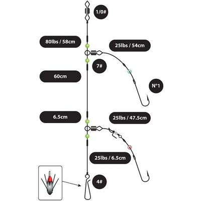 Greys Shore Loop Rig 2 Hook Size 1 - Image 1 of 2