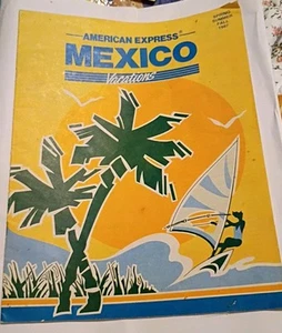 Vtg American Express MEXICO VACATIONS 1987 BROCHURE Palm Graphic Pkg/Prices 24pg - Picture 1 of 8