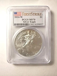 2014-W Silver Eagle PCGS MS 70 First Strike , Flag Label - Picture 1 of 2