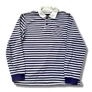Crew Clothing Company Purple & White Striped Rugby Style Shirt Top - Size Large - Picture 1 of 8