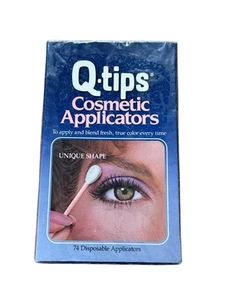 NEW Old Stock Box of 74 Genuine Q Tips Disposable Cosmetic Make Up Applicators - Picture 1 of 2