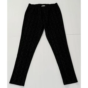 Pantaloni pull-on in velluto nero damascato Soft Surroundings, taglia M - Foto 1 di 6
