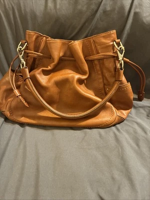 COLE HAAN Holgado Hobo Bolso de Mano Bolso de Hombro Marrón Castaño Cuero Genuino Foto 1 de 4