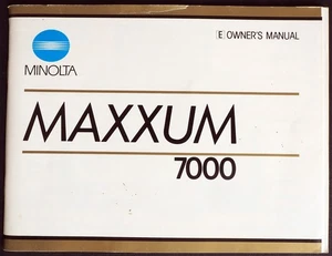 Original Minolta Maxxum 7000 User Manual 1984 Edition - Excellent - Picture 1 of 12