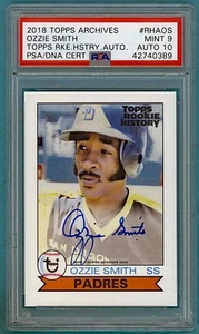 2018 Topps Archives Ozzie Smith Topps Rookie History Autograph #RHAOS PSA 9/10! - Picture 1 of 2