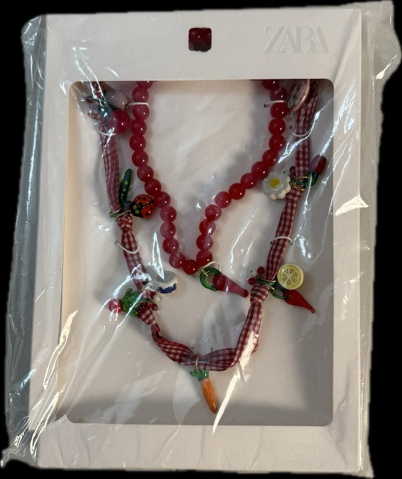 ZARA WOMAN NWT SS25 PACK OF 2 ROPE NECKLACES WITH FRUIT 4548/069/330 - Image 1 of 4
