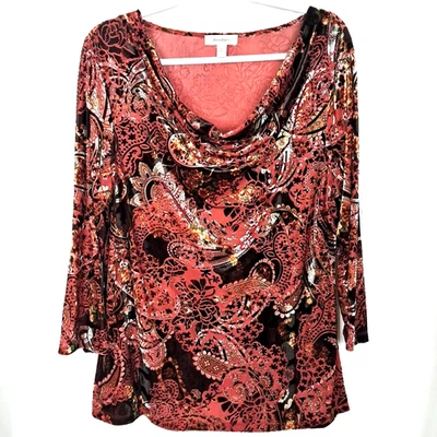 Top Cuello Capucha Cachemira Terciopelo Burnout Talla 1X Marrón Hada Grunge Capricho Y2K Foto 1 de 4