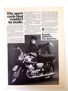 1968 Suzuki 500/Five Motorcycle Print Ad - Picture 1 of 2