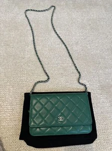 Chanel WOC Wallet On chain Green Lambskin - Picture 1 of 18
