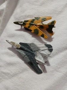 2 Sall Scale Folding Wing Jets F14 A Tomcat Mig 27 Metal Wheels Vntg - Picture 1 of 11