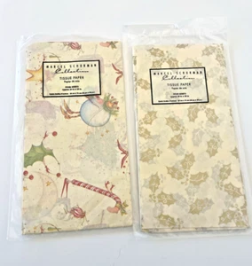 Marcel Schurman Christmas Fun and Holly Leaves Tissue Paper 7 Sheets 2 Sets - Picture 1 of 9