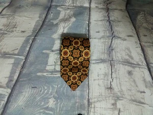 "Nuevo con etiquetas $140 Paul Stuart Hecho en EE. UU. Para Hombre Negro Marrón Abstracto Cuello de Seda 59" - Imagen 1 de 5