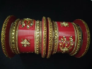 Juego de brazaletes Chuda Chudi de Bollywood de novia roja punjabi tradicional étnica india - Imagen 1 de 12