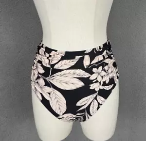 Women's High Waisted Bikini Bottom Ruched Full Coverage Floral Multi Small NWT's - Picture 1 of 8
