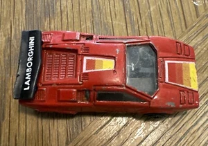 Vintage Zylmex Zee D61 LAMBORGHINI COUNTACH Red 1:64 Hong Kong Wheels Ok Conditi - Picture 1 of 8