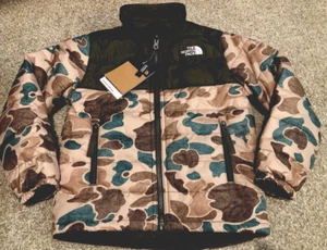 NORTH FACE BOY Reversible Chimbo Camo Green Winter Fleece 3 In 1 JACKET XS 6 - Picture 1 of 9