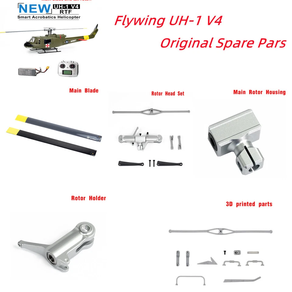 Flywing UH-1 V4 Hubschrauber Original Parts Main Rotor Rotor Head Rotor Holder - Bild 1 von 4