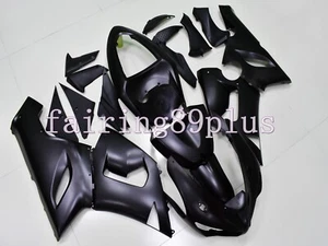 Matte Black ABS Injection Bodywork Fairing Kit Fit for 636 ZX6R 2005 2006 - Picture 1 of 7