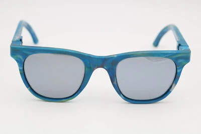 Gafas de sol polarizadas cuadradas con espejo azul/plateado reciclado ecológicas Pangea City Mangrove Foto 1 de 4