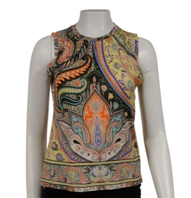 Camiseta sin mangas Etro Paisely manga corta mediana amarilla algodón mangas Foto 1 de 4