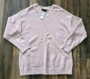 New Lane Bryant Pink Metallic Crewneck Oversized Sweater Sz 18/20 - Picture 1 of 6