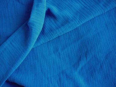 VINTAGE 1980'S FABRIC REMNANT BLUE 45 x 225 inches CREPE SEE THROUGH - Image 1 of 4