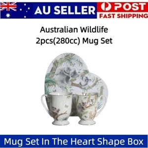 Set of 2 Mug 280cc Fine Bone Chinaware Australian Wildlife Koala With Gift Box - Picture 1 of 2