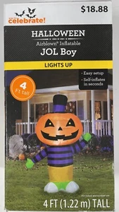Halloween JOL BOY Kürbis aufblasbar luftgeblasen Gemmy 4 Ft NEU 2022 - Bild 1 von 4