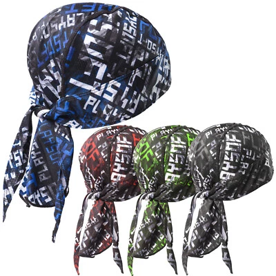 Skull Caps for Men Cycling Biker Bandana Scarf Durag Head Tie Down Band Red Blue - Image 1 of 4