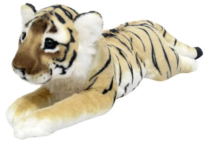 WAGNER STOFFTIERE PLÜSCHTIER PLÜSCH TIGER BABY - braun - liegend 60 cm NEU Plüschtiger Stofftiger