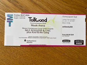 2 Tickets 05.07.24 Nile Rodgers & Chic plus Kool & the Gang-Tollwood München - Bild 1 von 1