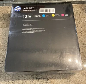 Zapieczętowane 4-pak oryginalne kasety z tonerem 131A HP LaserJet B/C/Y/M. Beat Up pudełko - Zdjęcie 1 z 9