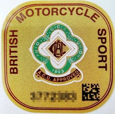 Genuine ACU Gold Sticker Approved British Union Motorcycle Helmet Track Race UK