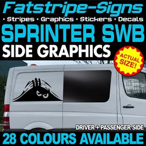 passend für MERCEDES SPRINTER SWB PEEKING MONSTER CAMPER VAN AUFKLEBER GRAFIK AUFKLEBER - Bild 1 von 2