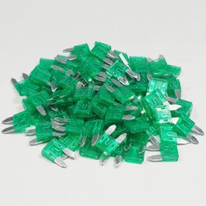 Mini Blade Fuse 30 Amp 30A Amps Green ATM Auto Car Van Bike Fuses All Quantities - Picture 1 of 3